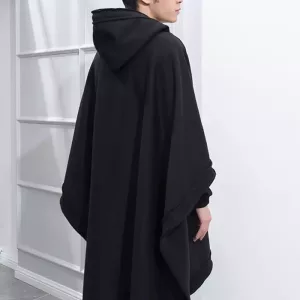 cape, hooded cape, black cape