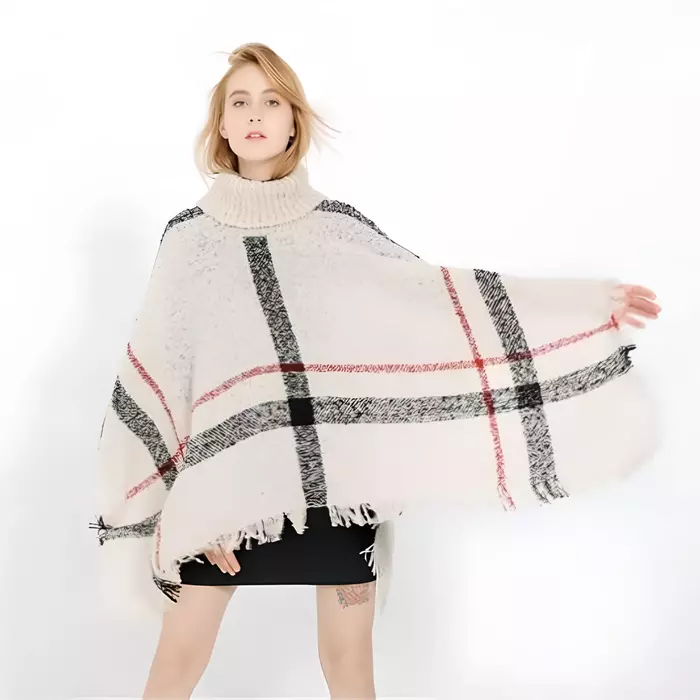 women poncho, women cape, turtleneck poncho, warm poncho, cowl neck poncho