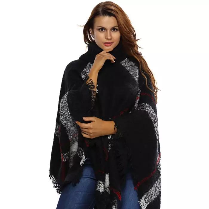 women poncho, women cape, turtleneck poncho, warm poncho, cowl neck poncho