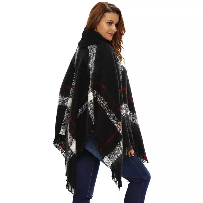 women poncho, women cape, turtleneck poncho, warm poncho, cowl neck poncho