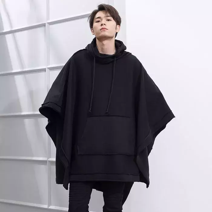 cape, hooded cape, black cape